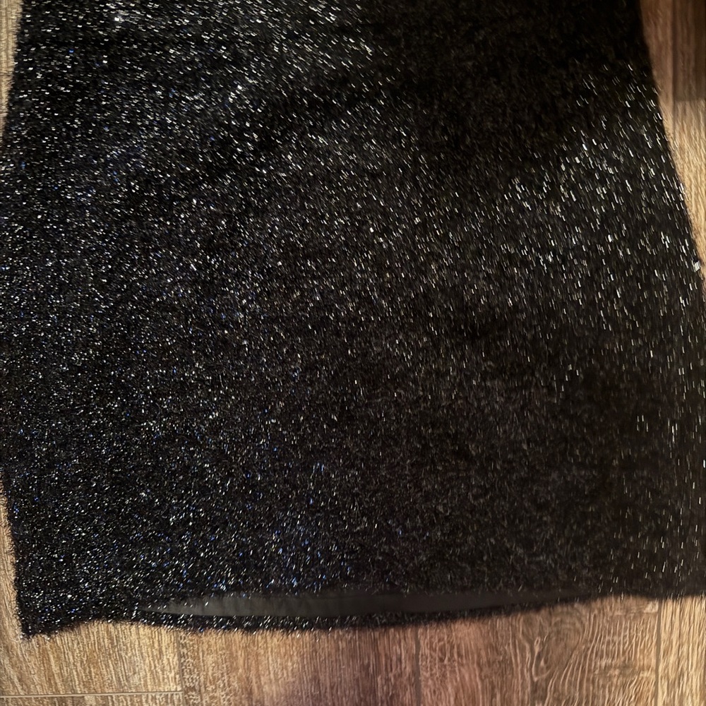 Kate Spade Black Fuzzy Shimmer Robbie Mini Skirt Size 6